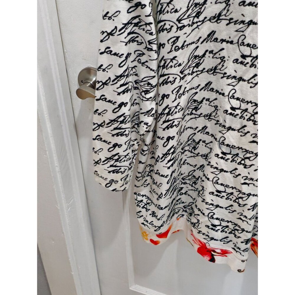 T/O Thomas & Olivia Women's 1XL Zip Up Jacket Handwriting Artsy Art2Wear Boho - Picture 7 of 15